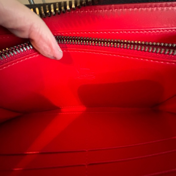 Christian Louboutin Panettone Wallet – Black Grained Leather with Black Spikes - Picture 9 of 12